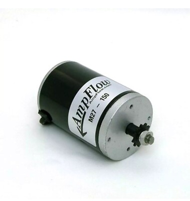 AmpFlow M27-150 Brushed Electric Motor, 150W, 12V, 24V or 36 VDC, 3800 RPM