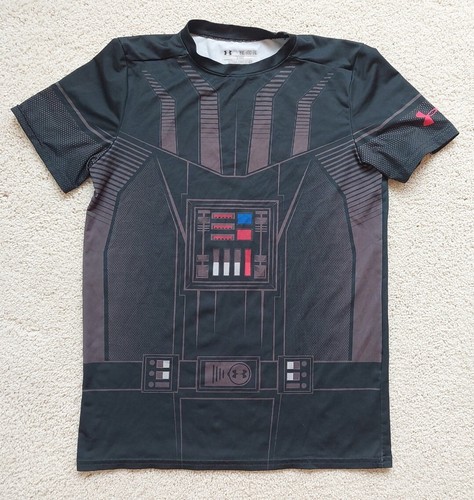 Under Armor SZ YXL Heat Gear Fitted Star Wars Graphic T-Shirt Darth Vader - Picture 5 of 7