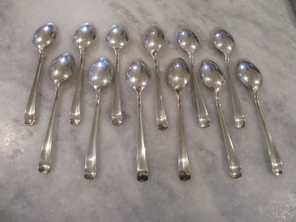 НАБОР ЧАЙНЫХ ЛОЖЕК ИЗ ЧИСТОГО СЕРЕБРА С РОЗОЙ WATSON WINDSOR (12) 6 ДЮЙМОВ - БЕЗ МОНО - 343 г - Изображение 2 из 4