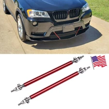 Adjustable Red Front Bumper Lip Splitter Strut Rod Tie Support Bar For Honda