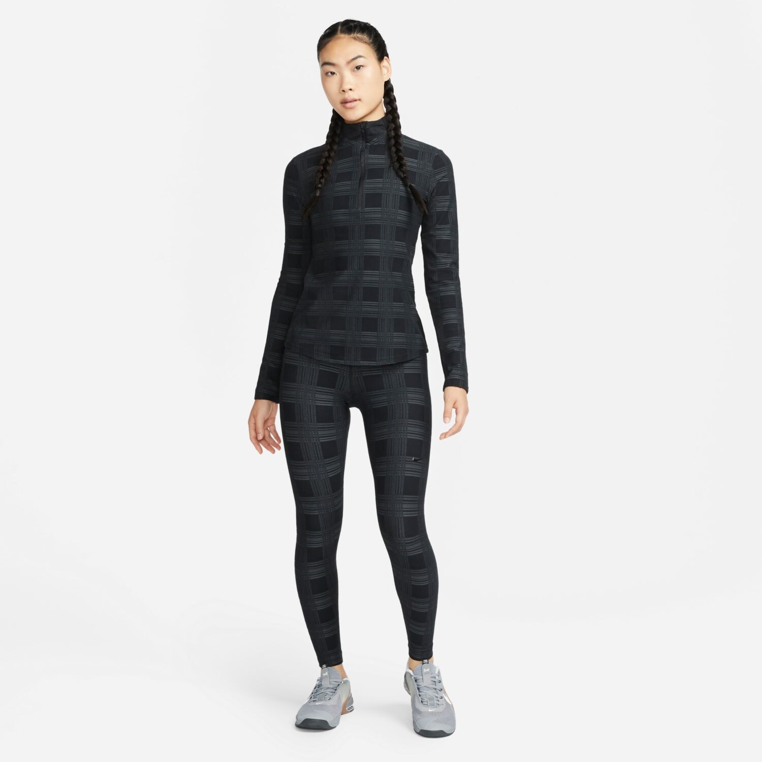 Nike Women's Pro Dri-FIT HyperWarm Plaid Training Leggings Medium image 4