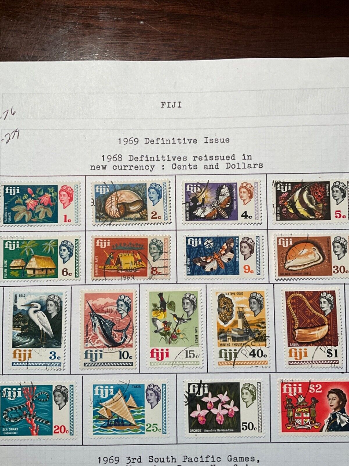 Stamps Fiji Scott #260-76 used