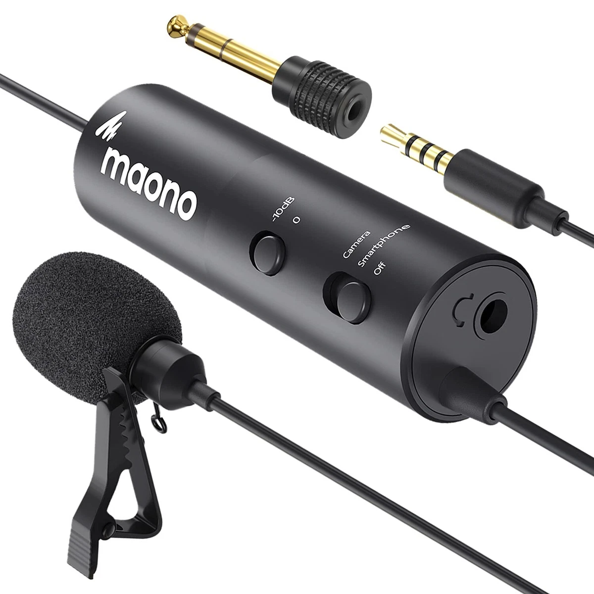 MAONO AU 102 Collar Mic for Recording. Noise Cancellation Condenser Microphone