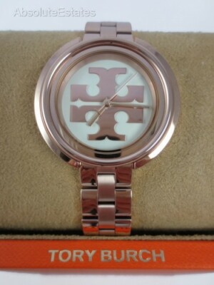 Tory Burch Rose Gold Miller Cream Logo Dial Women's Watch TBW6210
