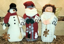 C & F Enterprises Inc. Homespun Friends Santa Snowman Angel Christmas Decor