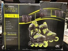 DBX Boys' Equinox Adjustable Inline Skate Package Black Green Large 5-8