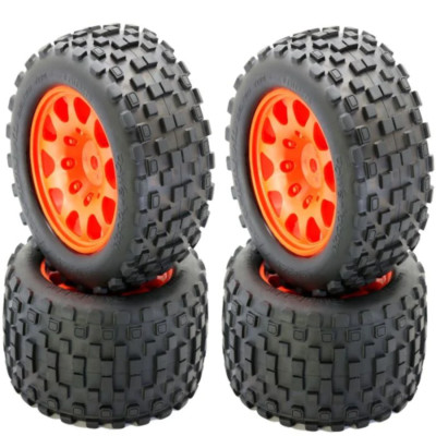 NEW Powerhobby SCORPION XL Belted Tires Wheels Arrma Kraton OUTCAST 8S ORANGE