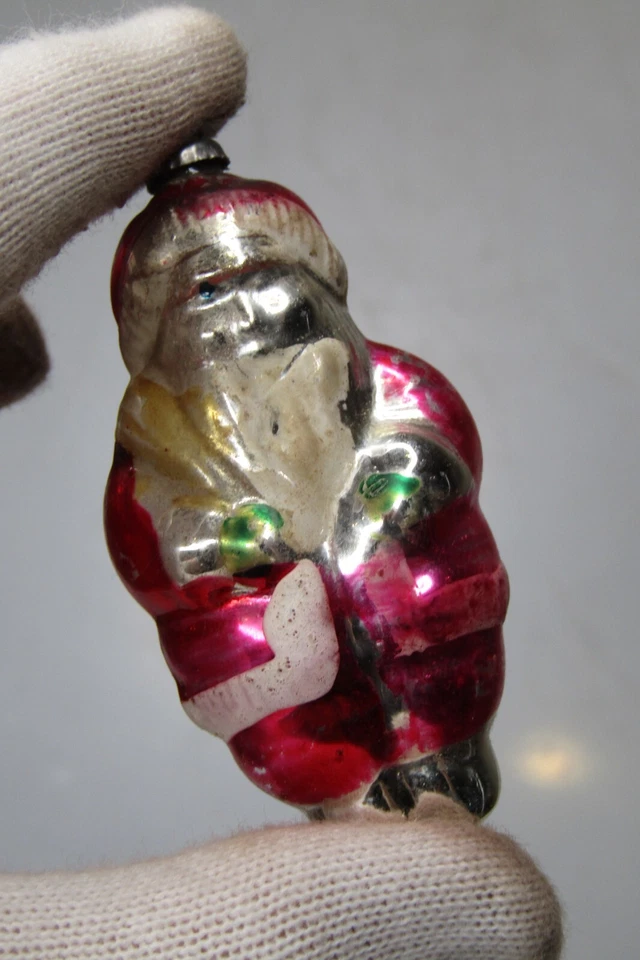 Lot Vintage Blown Glass Assorted SANTA Figurines Christmas Ornaments Germany - Image 4 of 4