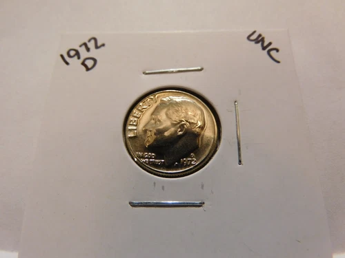 1972 D Uncirculated No Mint Mark Roosevelt Dime-From U.S. Mint Set