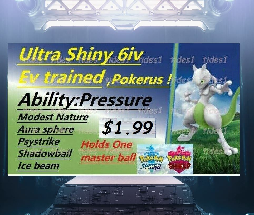 Pokemon Sword and Shield Ultra Shiny Mewtwo 6IV-EV Trained