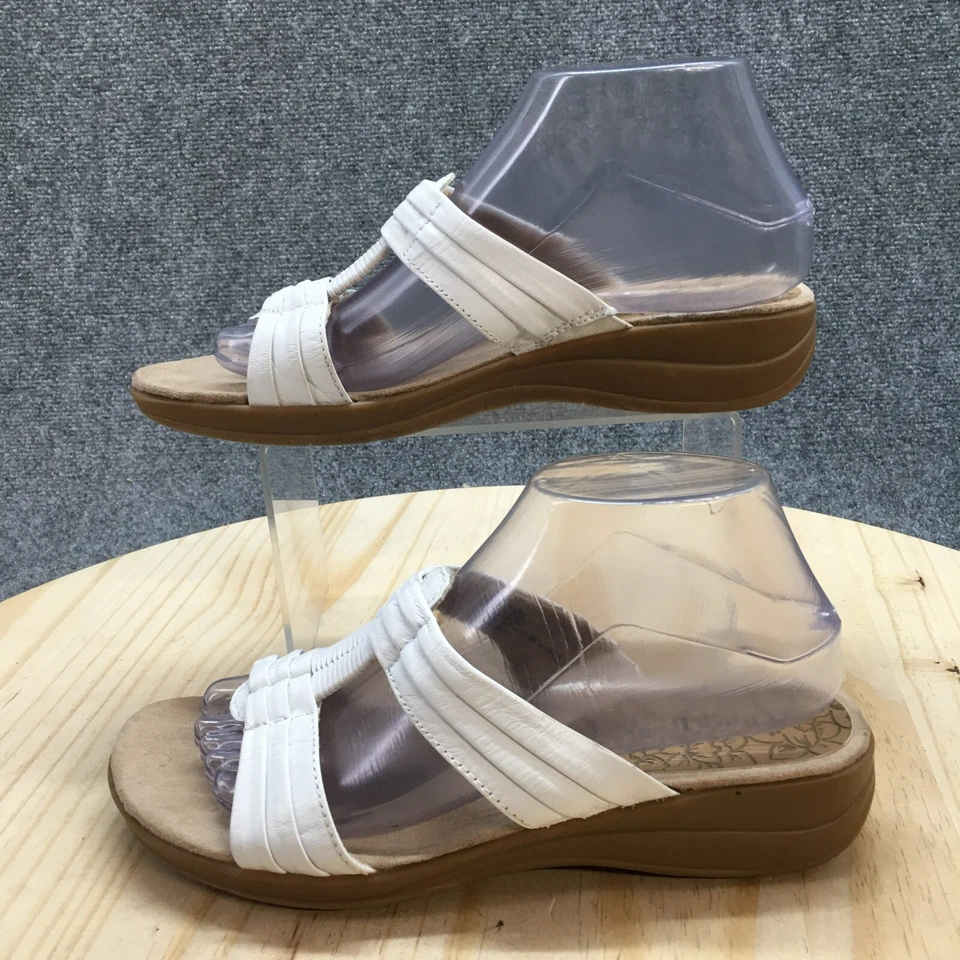 Босоножки женские BareTraps 8,5 M Justee шлепанцы белые кожаные повседневные с открытым носком - Изображение 2 из 4