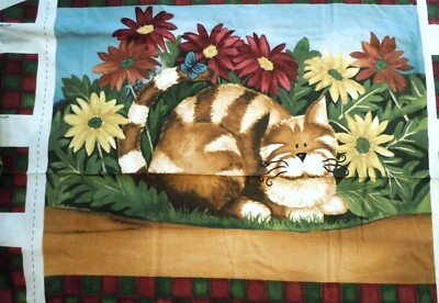Daisy Kingdom Fabric Panel ''Attack Cat on Duty'' Wall Hanging Panel 35''x44'' #4827