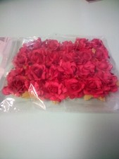 24 mini Red Paper Roses 1/2 " with wire Stems