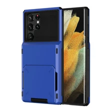 For-Samsung Galaxy S22 Ultra Plus 5G S22 Shockproof Card Holder Wallet Back Case