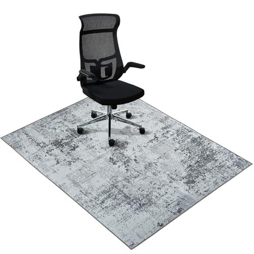 Non-Slip Grey-White Office Chair Mat 48x60 for Desks-image
