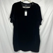 NWT Kenneth Cole Little Black Dress Velvet Mini Dress XL Bloomingdale's $135