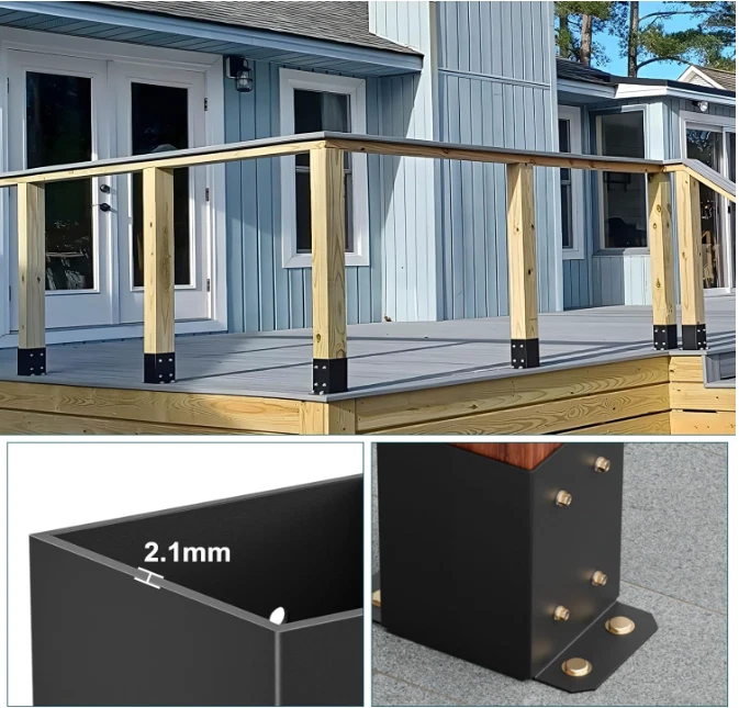 Base para poste 4x4, 10 piezas, tamaño interior 3.6"x3.6", accesorio recubierto en Foto 3 de 4