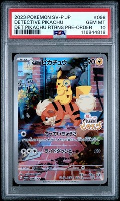 2023 POKEMON JAPANESE SV-P PROMO #098 DETECTIVE PIKACHU PSA 10 | eBay