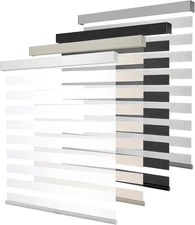 Cordless Zebra Blinds for Windows, Free-Stop Pull Down Roller Window Shades with