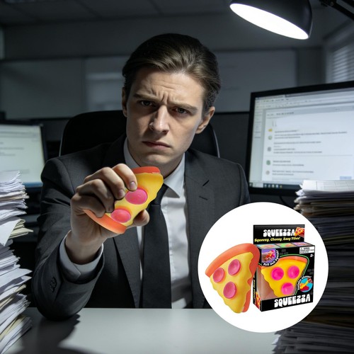 Jouet à presser à pizza Squeezza anti-stress sensoriel pâte à agiter douce cadeau amusant - Photo 8/9