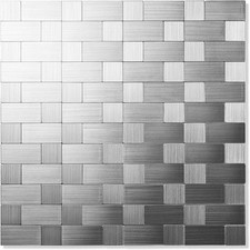 Yipscazo Peel and Stick Backsplash for Kitchen Stainless Steel 12''x12'',10sheet