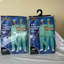 2 DOCTOR SURGEON ER SCRUBS HALLOWEEN/COSPLAY COSTUME ADULT Size L/XL 1 New