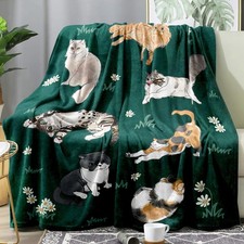 Cat Blanket Ultra Soft Flannel Throw Gifts for Cats Lovers Girls Women Mom Gr