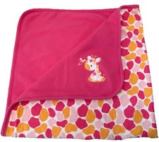 Gymboree Pink Jolly Giraffe Animal Print Cotton Knit Receiving Blanket 2015