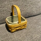 Longaberger  7-1/2" Square Handle Basket with Liner and Protector 2003 Signed — photo 5