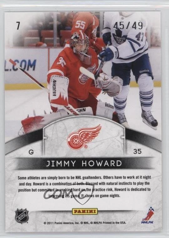 2011-12 Limited Crease Cleaners Silver Spotlight /49 Jimmy Howard #7 - Image 2 of 2