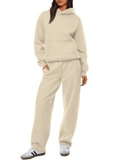 Womens 2 Piece Outfits 2024 Sweatsuit Set Track Suits Large A07-apricot