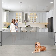 BINGGUZ SH20.007 90" EXTRA WIDE RETRACTABLE BABY GATE GATES, GRAY