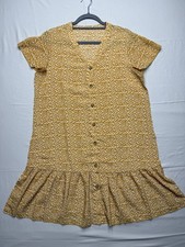 NWOT Yellow Floral Button Down Shift Dress from Amazon Size L