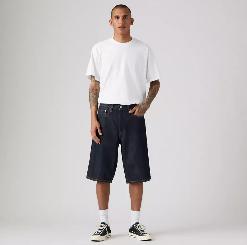Levi's 470 Baggy Shorts RinseRuler W32 ① LEVI'S 470 Baggy 14