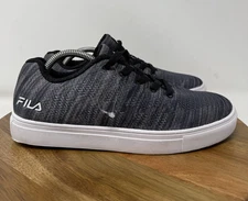 FILA Shoes Womens Size 8.5 Black Gray Knit Low Top Lace Up Casual 5CM00267-003