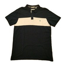 Image of Jack Wills Chagford Cut&Sew Polo Shirt Men's Size Large Classic Fit Navy Blue
