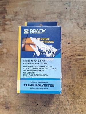 BRADY M21-375-430 Label Cartridge,Black/Clear,21 ft. L 3PXU5