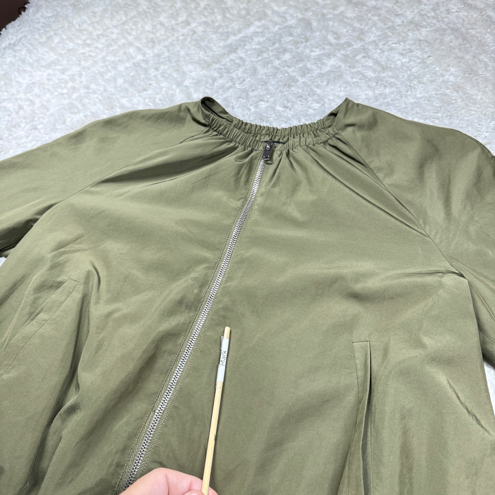 Zara Basic Outerwear Jacket Women's Small Olive G… - image 7