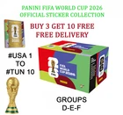 PANINI WORLD CUP 2026 STICKER COLLECTION - GROUP D - GROUP E - GROUP F