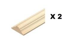 Double Astragal Decorative Moulding Panel Dado Rail Bead Pine 33x15 & 44X20 x 1m