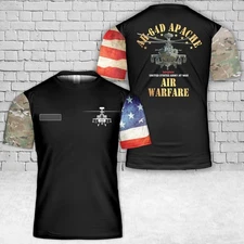 Custom Name US Army Boeing AH-64 Apache Military AOP SHirt 3D Shirt S-5XL