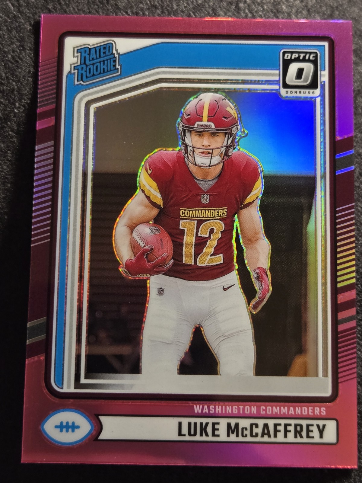 2024 Panini Donruss - Rated Rookie Optic Preview Pink Prizm #302 Luke McCaffrey