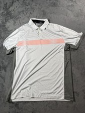 Nike Golf Polo Shirt Mens Large Gray Dri-FIT Tour Performance Striped Golf