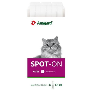 Amigard Spot on Katze 3x1,5ml Flöhe Zecke natürliche Aktivstoffe angenehmer Duft