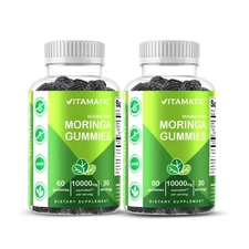 Vitamatic 2 Packs Sugar Free Moringa Gummies - 10000 mg Equivalent per Serving -