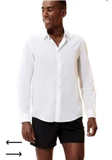 NWT Vilebrequin 100% Cotton Shirt Men MED White Casual Luxury Designer Button Up