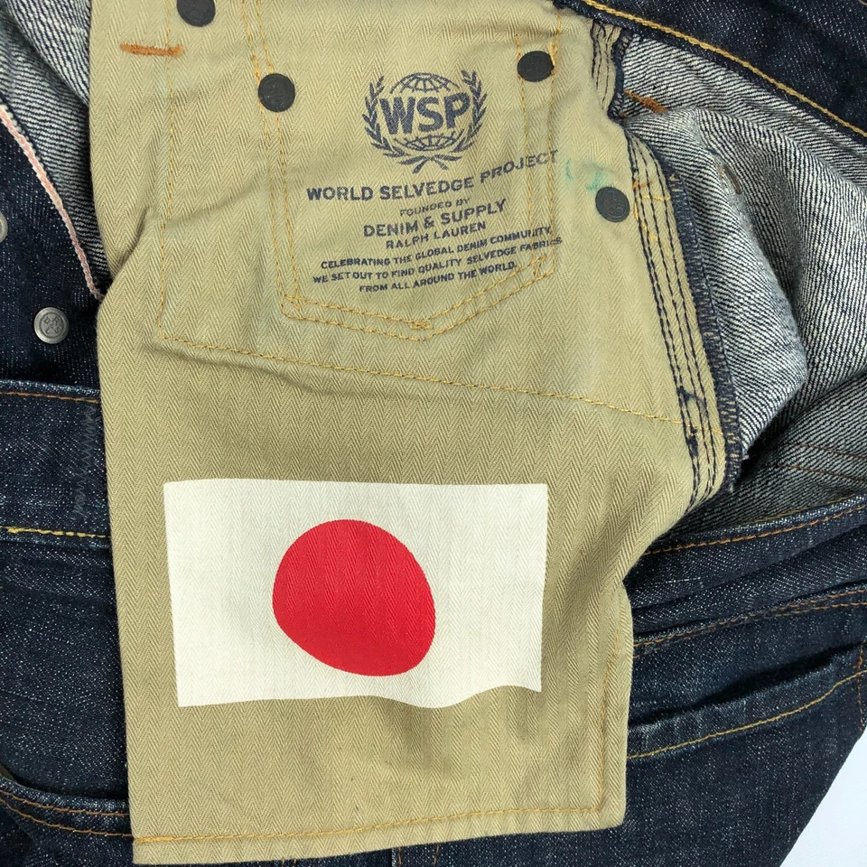 Pantalones de mezclilla Ralph Lauren para hombre 28x32 ribete ajustado botón mosca Foto 4 de 4