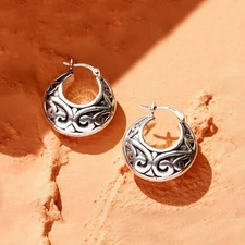 Handcrafted Sterling Silver Hoop Earrings by Verona