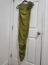 Fashion Nova Green Sleeveless Maxi Dress with Flower Accent Size M