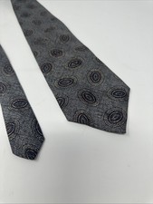 Oscar De La Renta Couture Gray Geometric Oval Tie